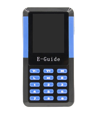 訪問者の受信のために青及び黒い携帯用旅行ツアー・ガイドのオーディオ・システム装置
