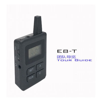 E8耳-掛かるBluetoothのツアー・ガイド システム黒旅行音声ガイド
